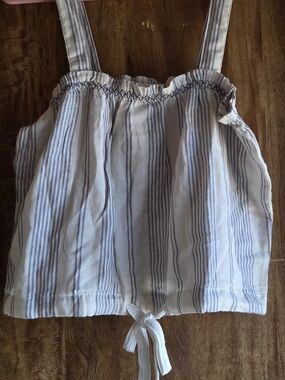 NWOT- Pact Organic- White and Blue Striped  Tank Top